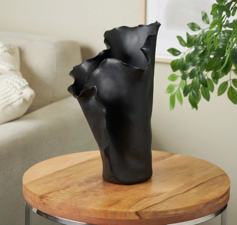 Florero Bia Ceramic Alto Negro 