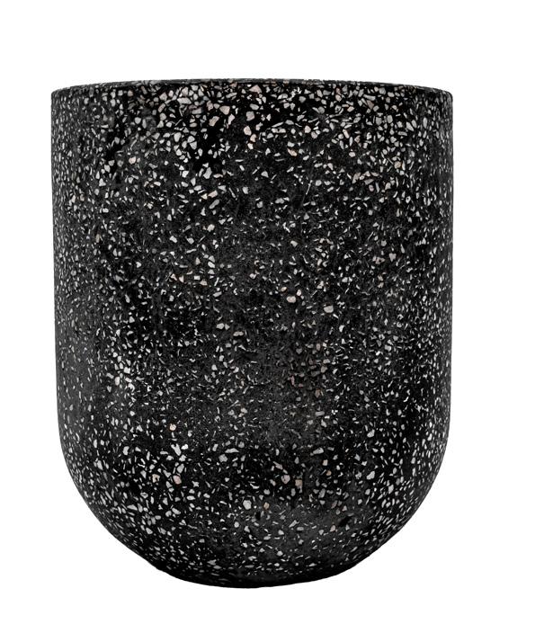 Maceta Kamelia extra grande terrazo negro
