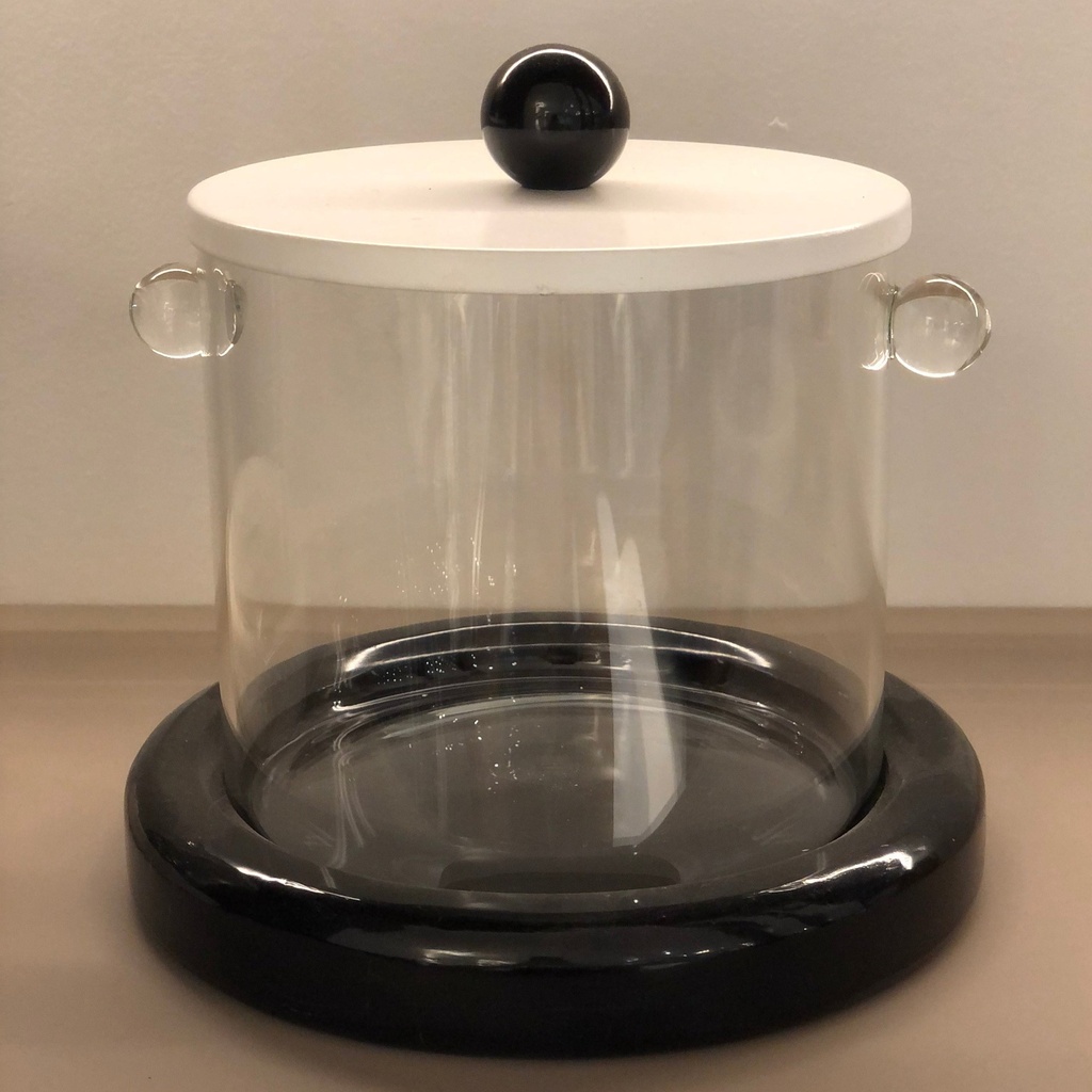 Hielera de vidrio con base de marmol negro