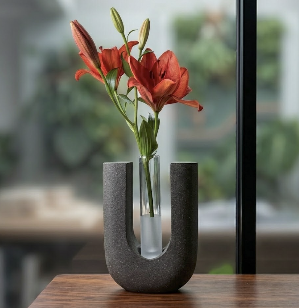 Florero U piedra volcánica pequeño