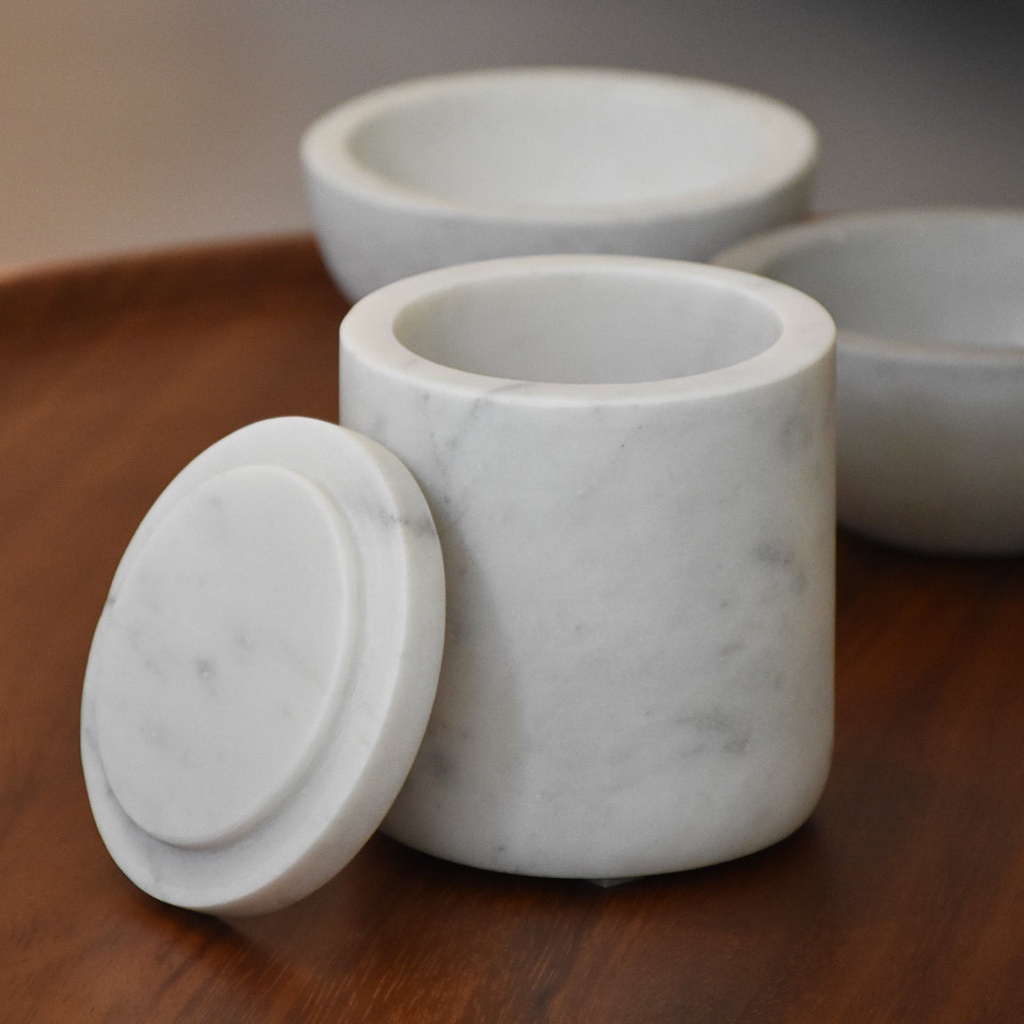 Contenedor con tapadera de Mármol