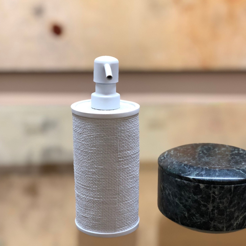 Jabonera blanca con textura
