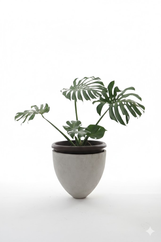 Maceta cemento huevo extra grande - concreto reforzado