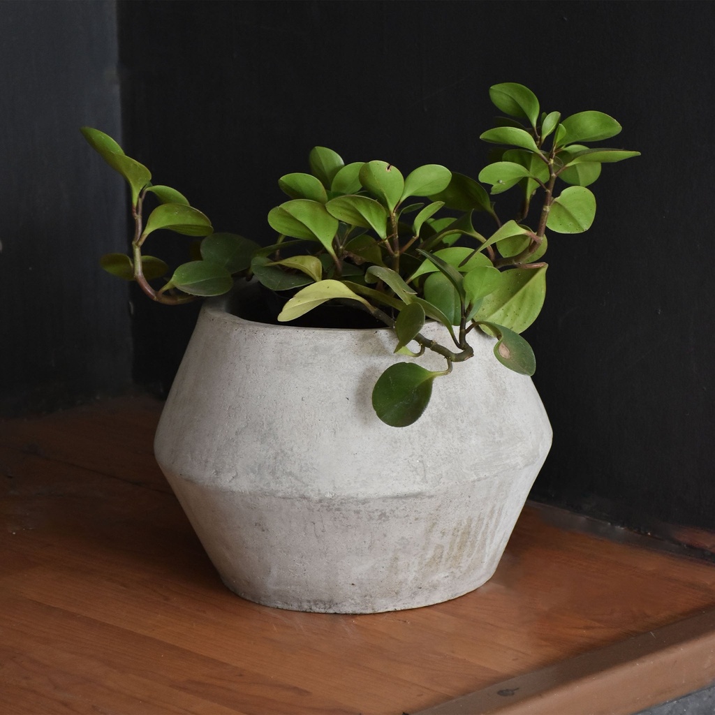 Maceta cemento geometrica grande - cemento reforzado