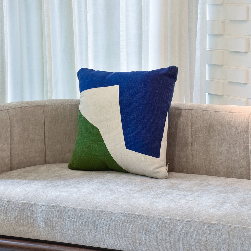 Cojín Patrones Azul y Verde