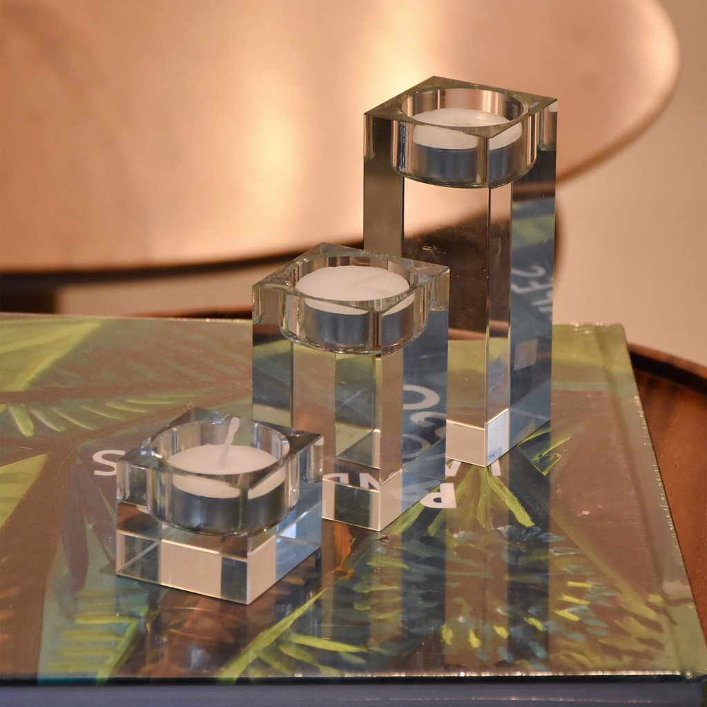 Candeleros de cristal pequeño (Set de 3)