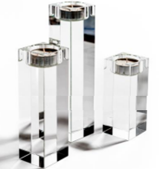 Candelero de cristal grande (Set de 3)