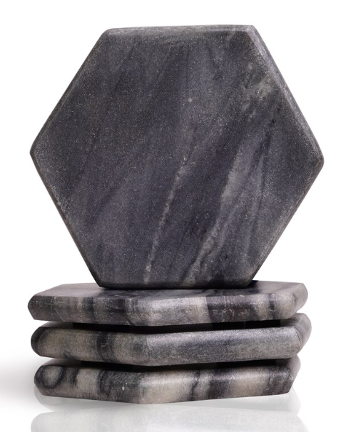 Coasters de Mármol Hexagonales (Set de 4)