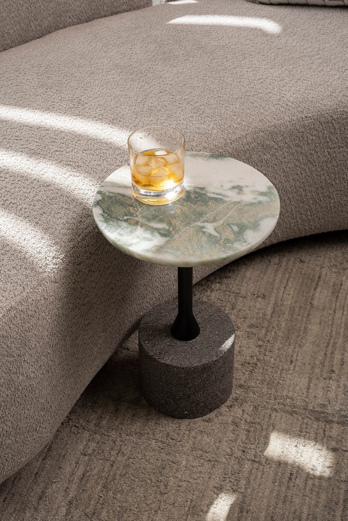 Side table circular de mármol baja