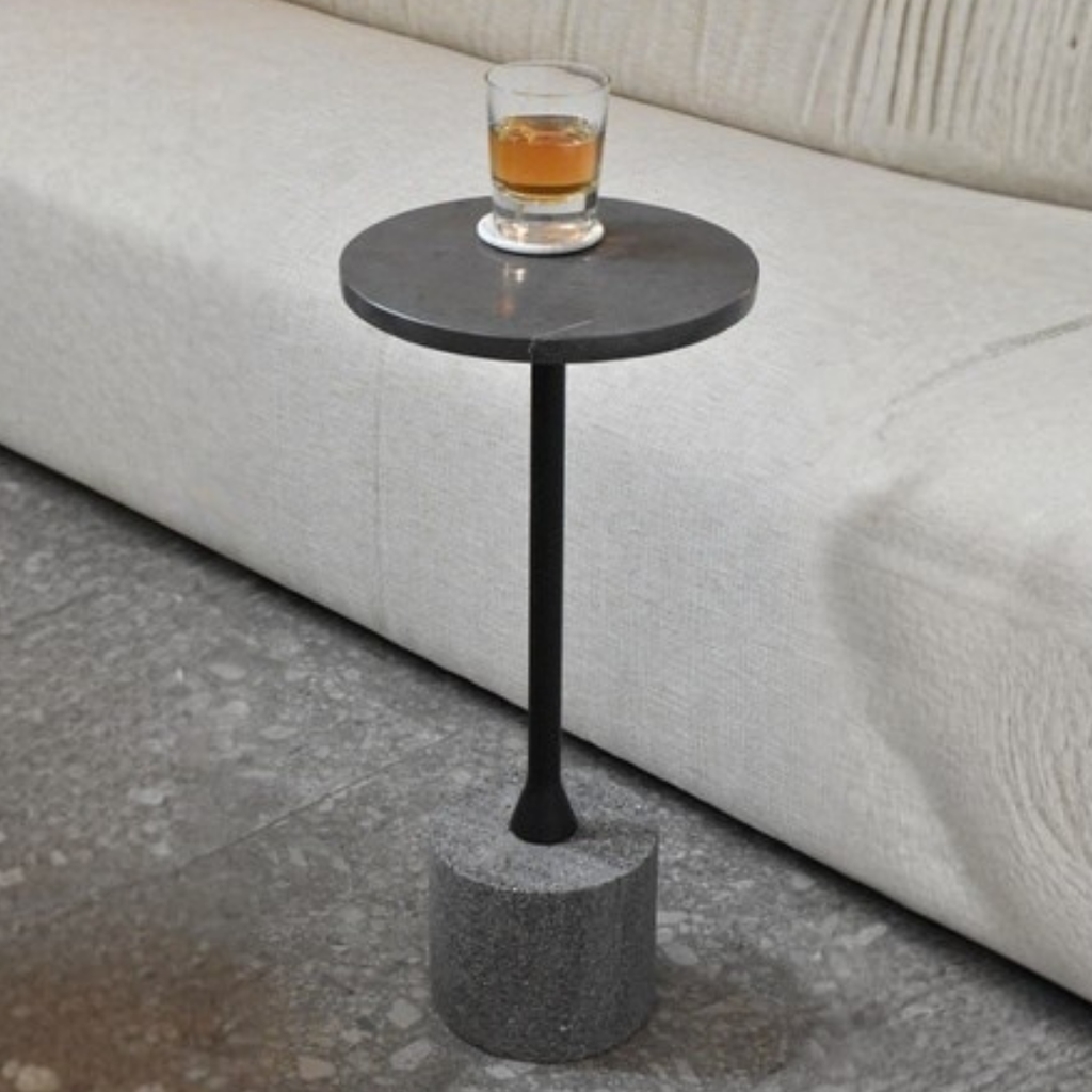 Side Table Top de Metal Alta