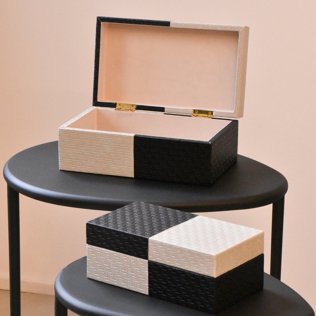 Caja Decorativa Besh y Negra Grande
