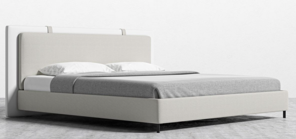 Cama de cuero blanca Queen