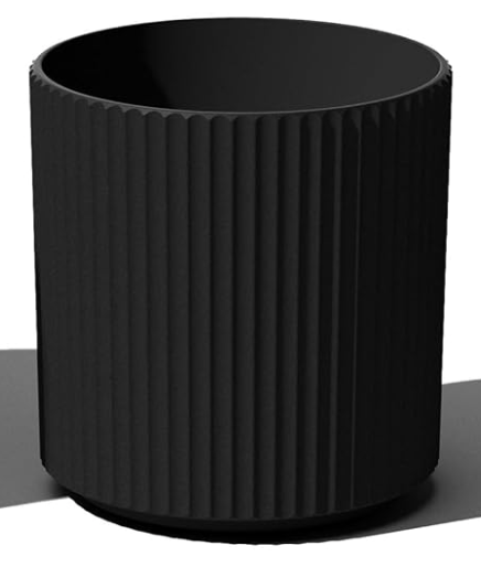 Maceta Ranurada Mediana Negra