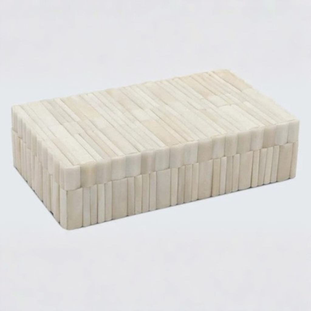 Caja Decorativa con Patron de Marfil