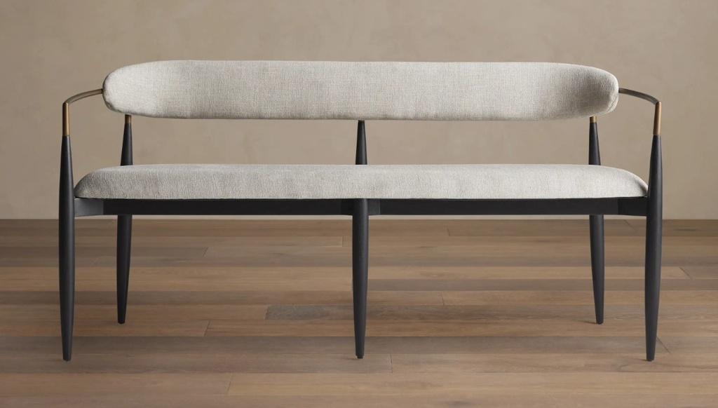 Banca Dining Bench in Black Cary Linen