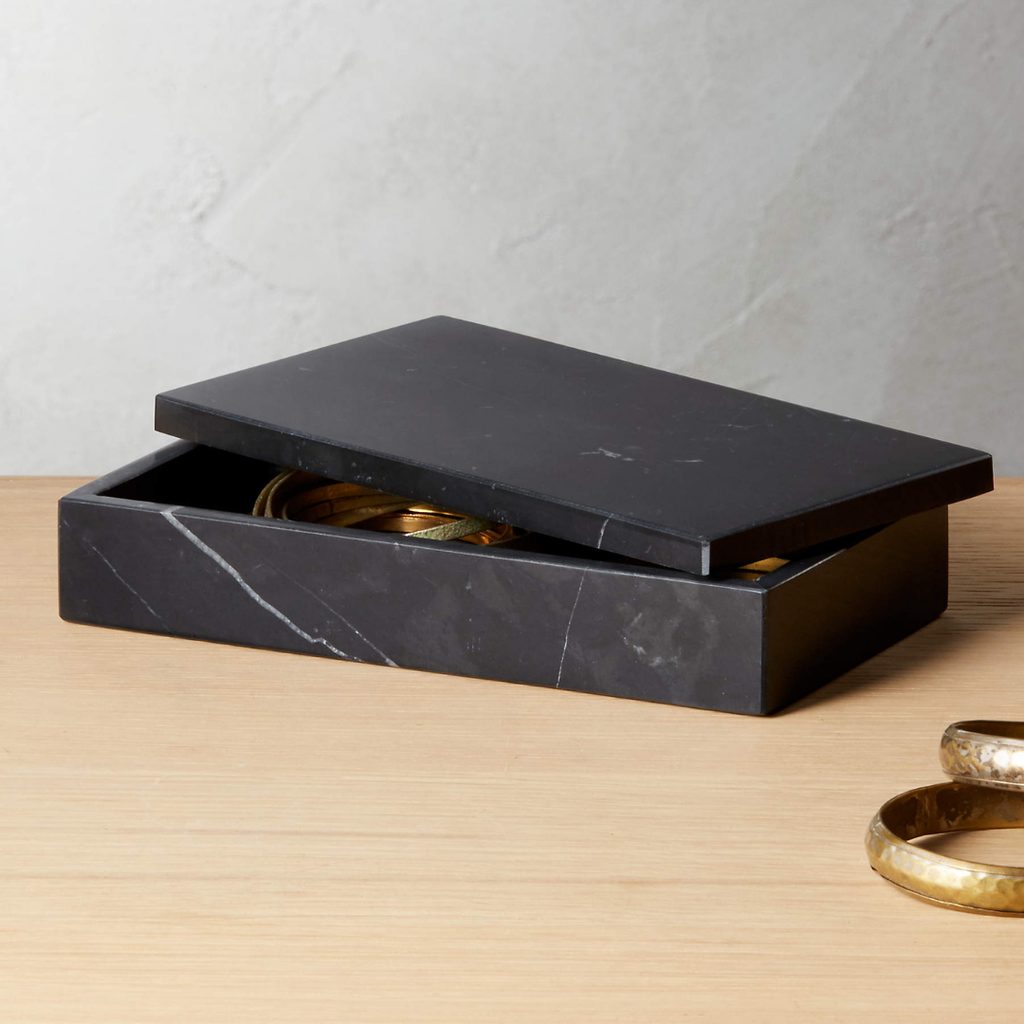 Caja Decorativa mediana de Mármol Negro