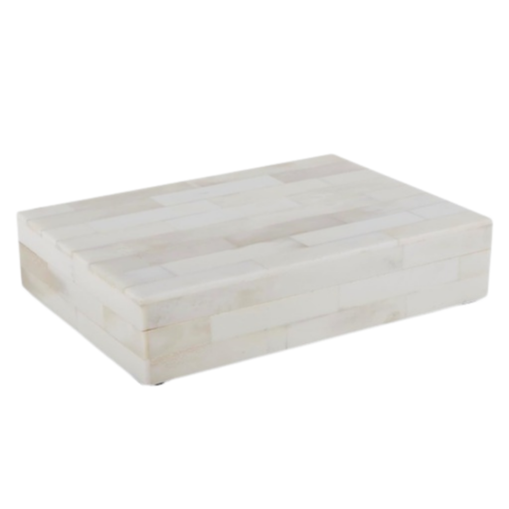 Caja Decorativa  Grande de Mármol Blanco