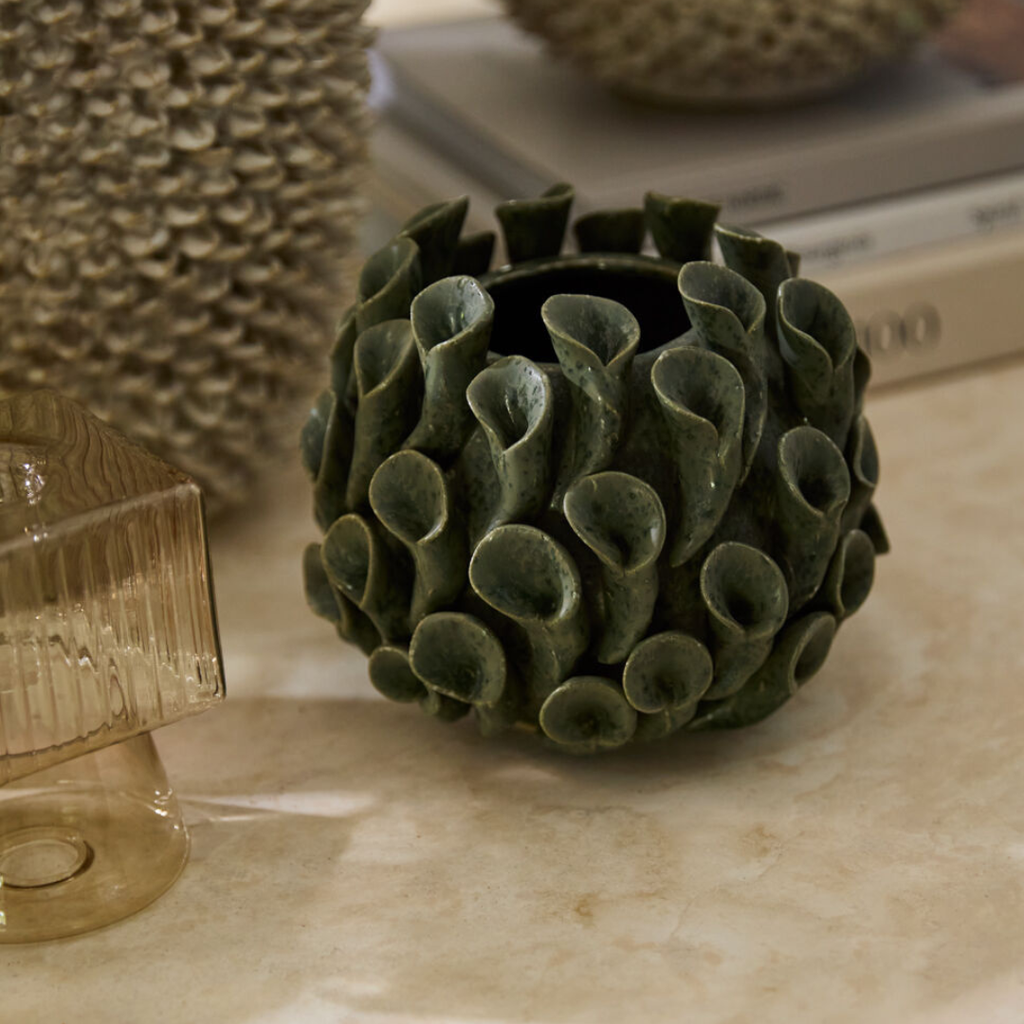 Florero Textura Piña Oliva
