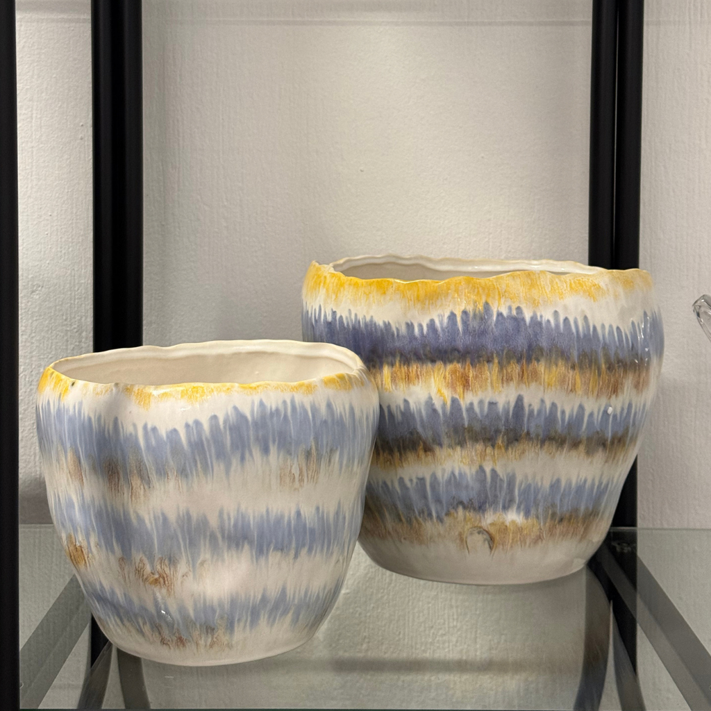 Set de 2 Macetas Degradé Celeste