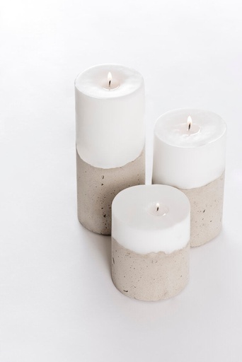 [D0019] Candela de concreto Blanco Mediana