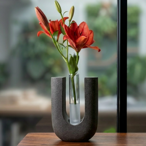 [D0057] Florero U piedra volcánica pequeño