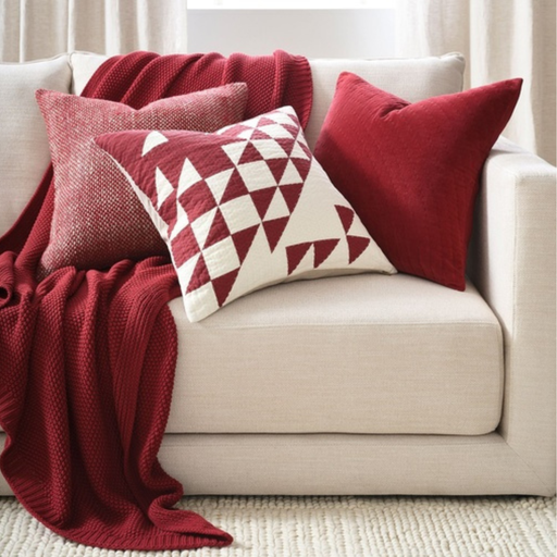 [C0036] Cojín Triangulos Rojo