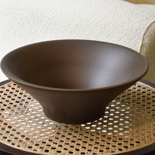 [US0035] Plato de madera pequeño taupe
