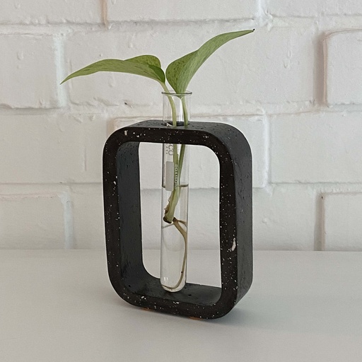 [D0052] Florero propagación Rectangular Negro