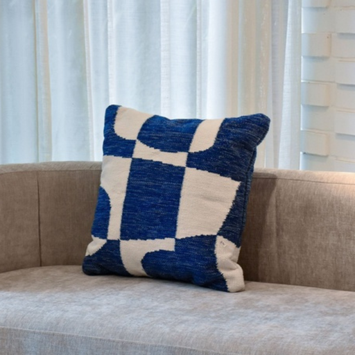 [C0053] Cojín Patrones Azul y Blanco
