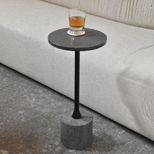 Side Table Top de Metal Alta