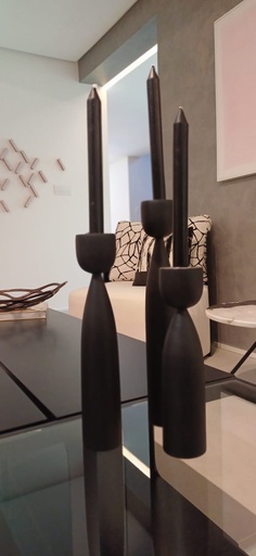 Candelero Midi Grafito Set de 3