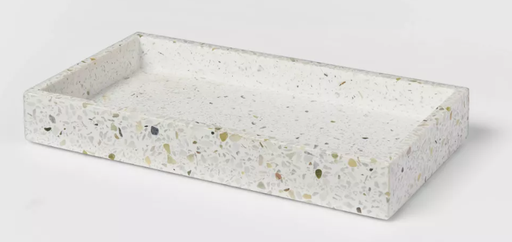 Bandeja Rectangular Terrazo Blanco