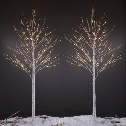 Árbol Navideño Blanco con Luces Grande