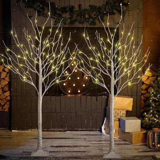 Árbol Navideño Blanco con Luces Mediano