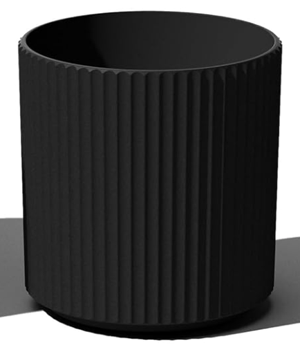 Maceta Ranurada Mediana Negra