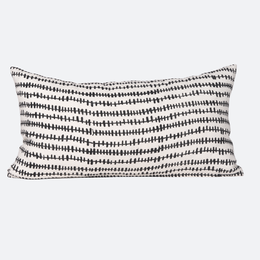 Cojín Lumbar Rayas Crema y Negro
