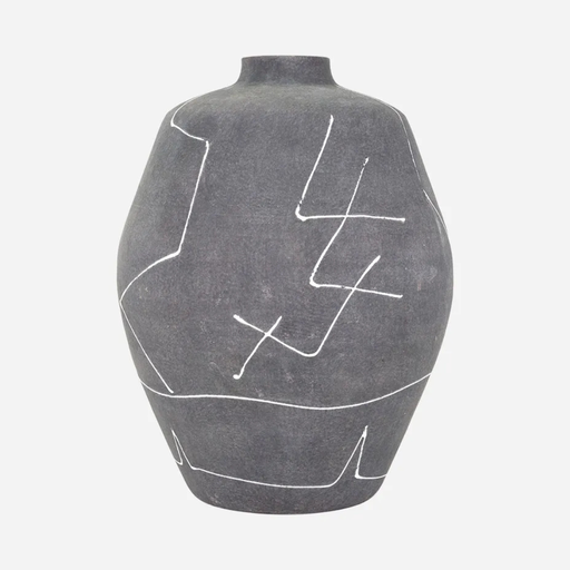 Florero de Barro Terracota Gris 